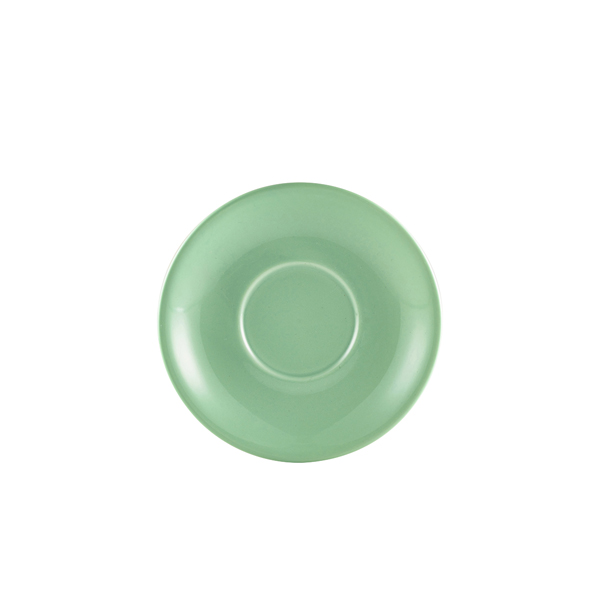 Genware Porcelain Green Saucer 16cm/ 6.25"