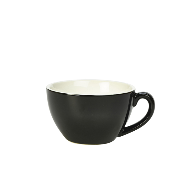 Genware Porcelain Black Bowl Shaped Cup 34cl/ 12oz