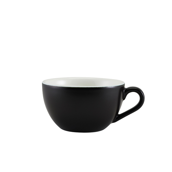 Genware Porcelain Matt Black Bowl Shaped Cup 34cl/ 12oz