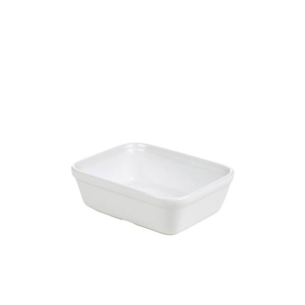 Genware Porcelain Rectangular Pie Dish 15.5x11.5cm/ 6 x 4.5"