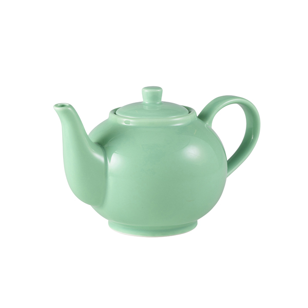 Genware Porcelain Green Teapot 45cl/ 15.75oz