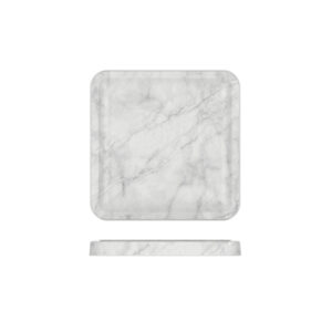 White Marble Agra Melamine Tray 23 x 23cm