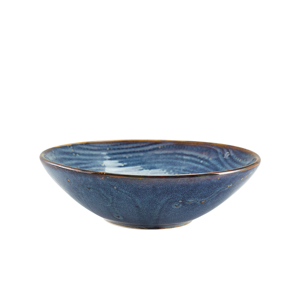 Terra Porcelain Aqua Blue Organic Bowl 22cm