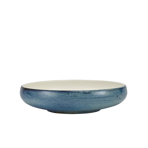 Terra Porcelain Aqua Blue Two Tone Coupe Bowl 24.5cm