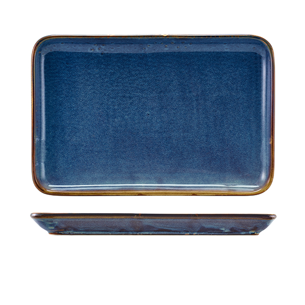 Terra Porcelain Aqua Blue Rectangular Platter 30 x 20cm