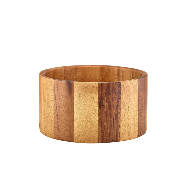GenWare Acacia Wood Straight Sided Bowl 22.5 x 12cm