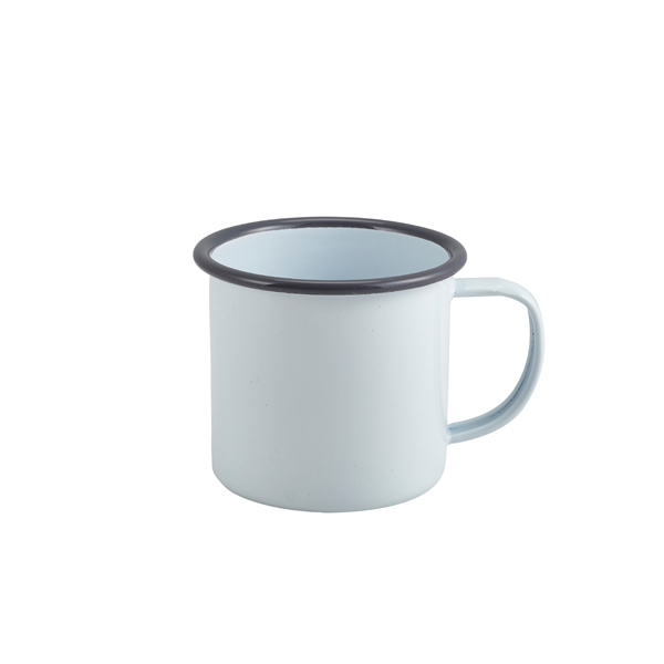 Enamel Mug White with Grey Rim 36cl/ 12.5oz