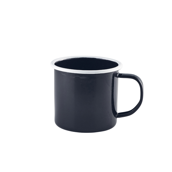 Enamel Mug Black with White Rim 36cl/ 12.5oz
