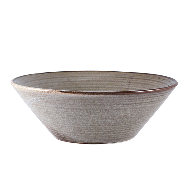 Terra Porcelain Grey Conical Bowl 19.5cm