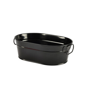 Galvanised Steel Serving Bucket Black 23 x 15 x 7cm