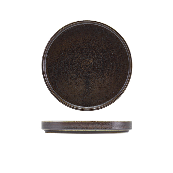 Terra Porcelain Black Low Presentation Plate 18cm