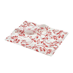 Greaseproof Paper Red Floral Print 25 x 20cm