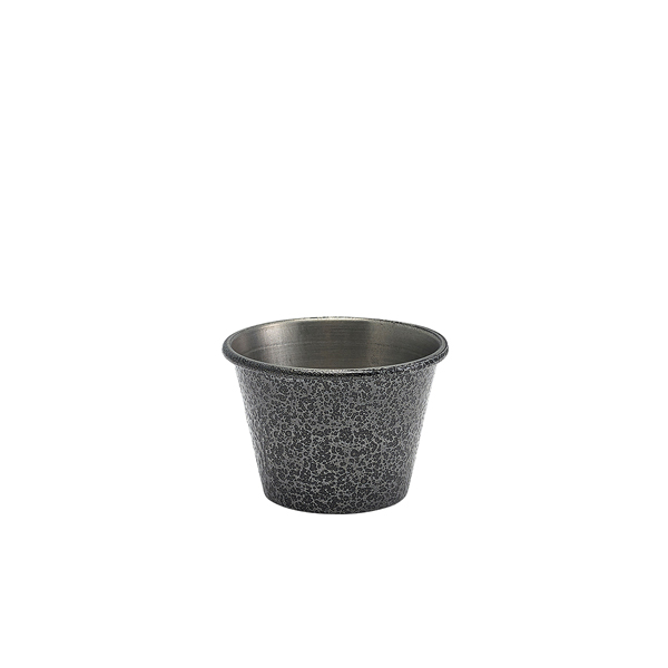 2.5oz Stainless Steel Ramekin Hammered Silver