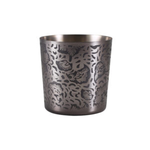 GenWare Black Floral Stainless Steel Serving Cup 8.5 x 8.5cm