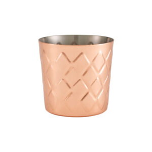 Diamond Pattern Copper Plated Serving Cup 8.5 x 8.5cm