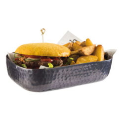 Aluminium 'Gunmetal look' Hammered Bowl 23 x 15.5cm