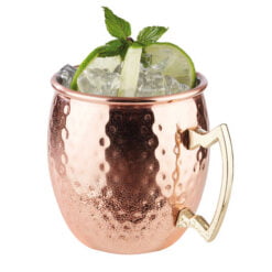 Glossy Hammered Copper look Moscow Mule Barrel Mug