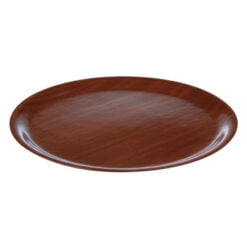 Round Mahogany Wood Tray 33cm
