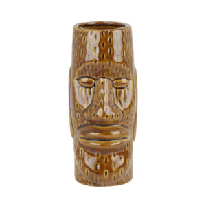 Ceramic Easter Islander Tiki Mug - 450ml- Medium Brown