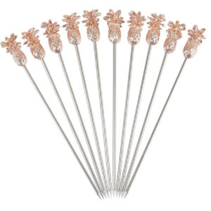 Pineapple Garnish Pick Copper Plated Pk10