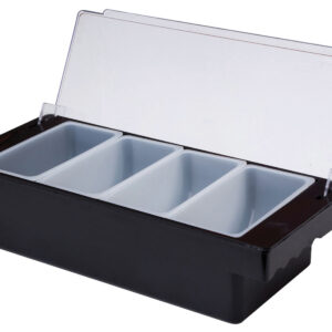 4 Part BLACK Plastic Condiment Holder