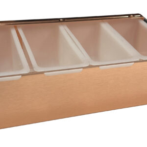 4 Part S/St Condiment Holder Copper Plated