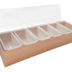 6 Part S/St Condiment Holder Copper Plated