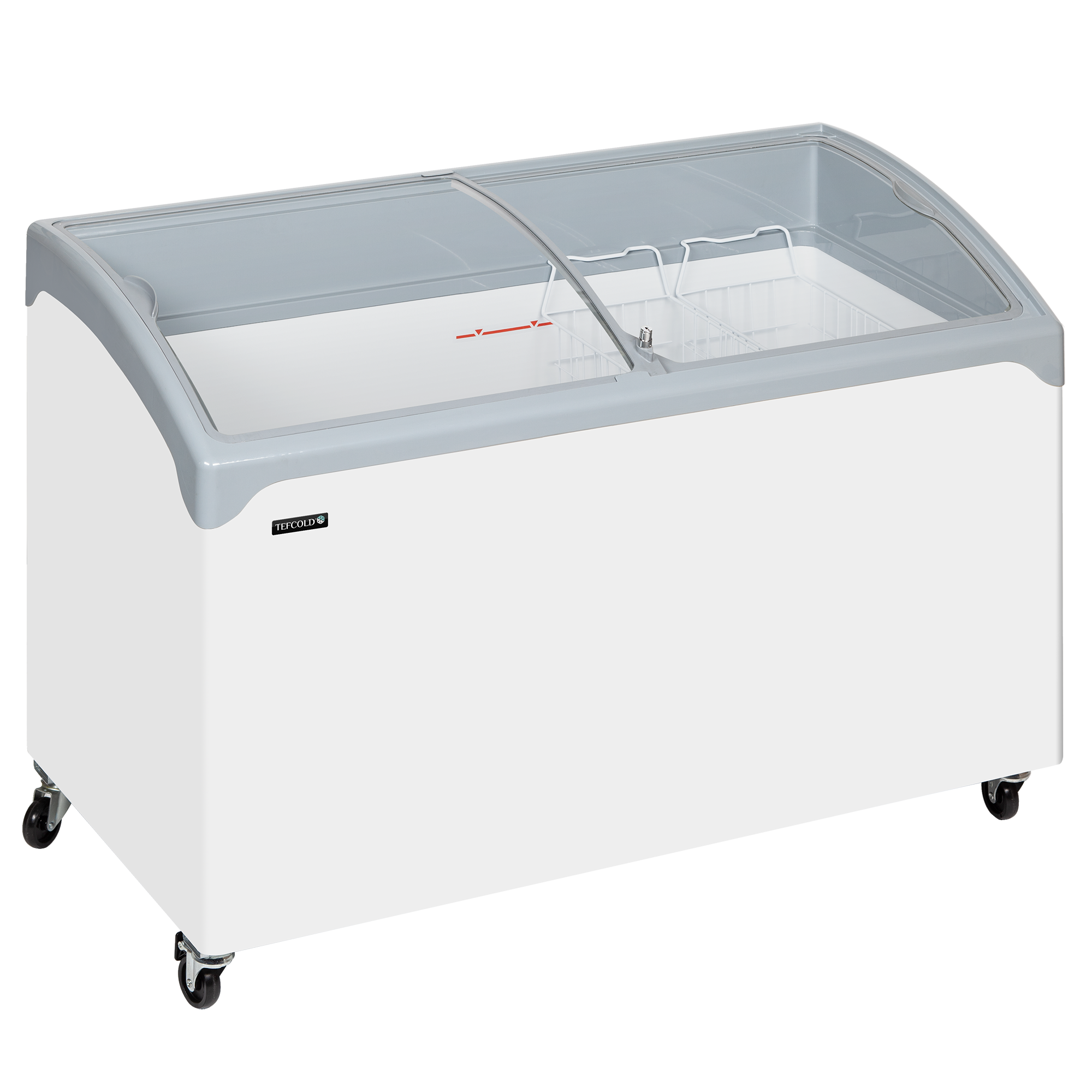 Sliding Curved Glass Lid Chest Freezer