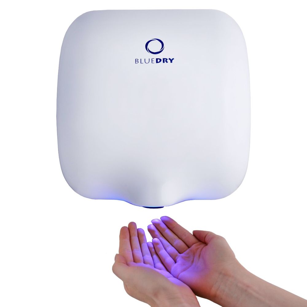 BlueDry White Eco Dry Hand Dryer | 550-1800 watts | High Speed