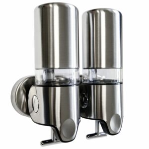 Brushed Stainless Steel Double Luxury Soap Shower Dispenser