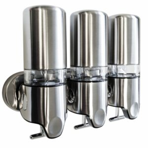 Brushed Stainless Steel Triple Luxury Soap Shower Dispenser