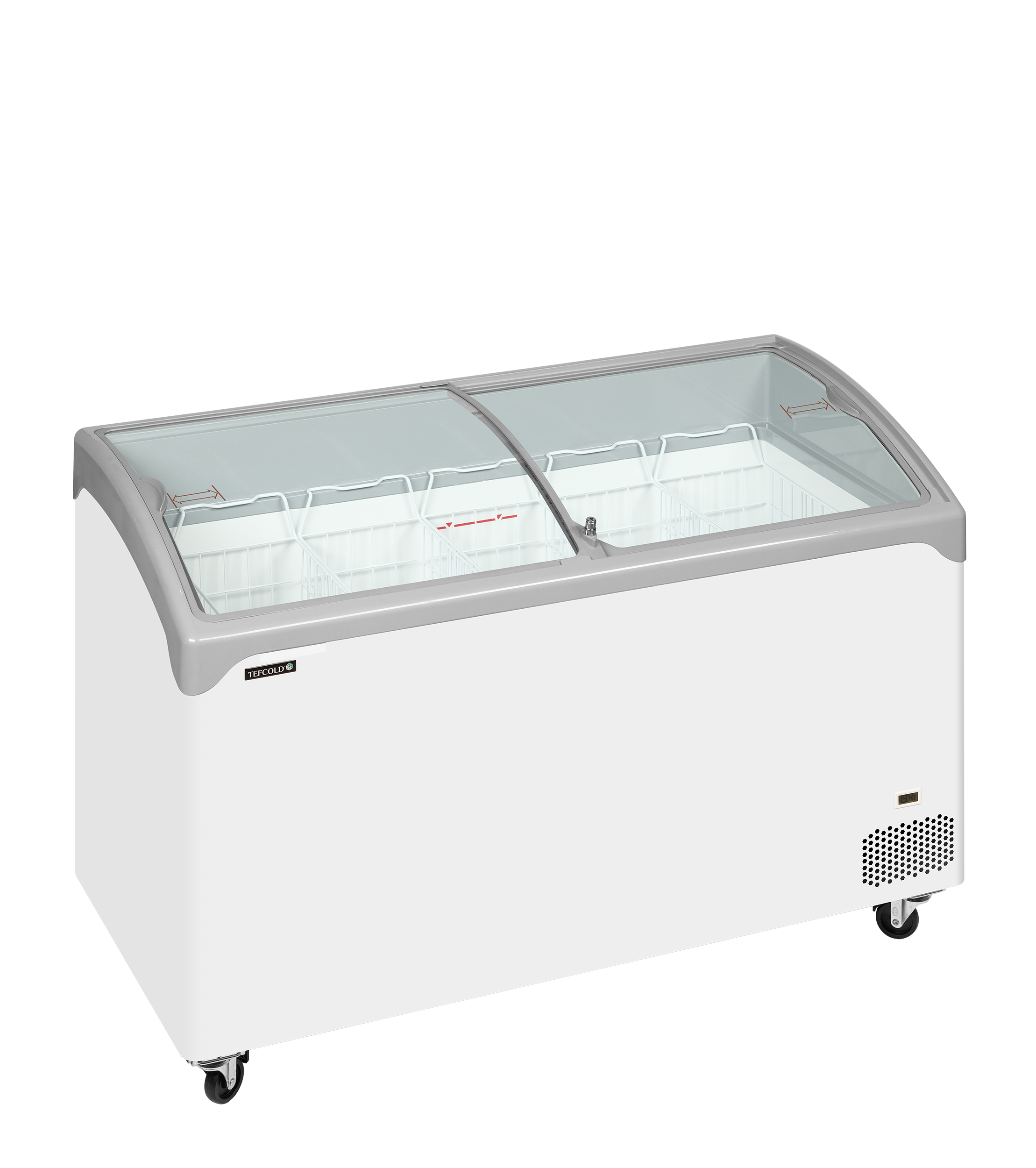 Sliding Curved Glass Lid Chest Freezer